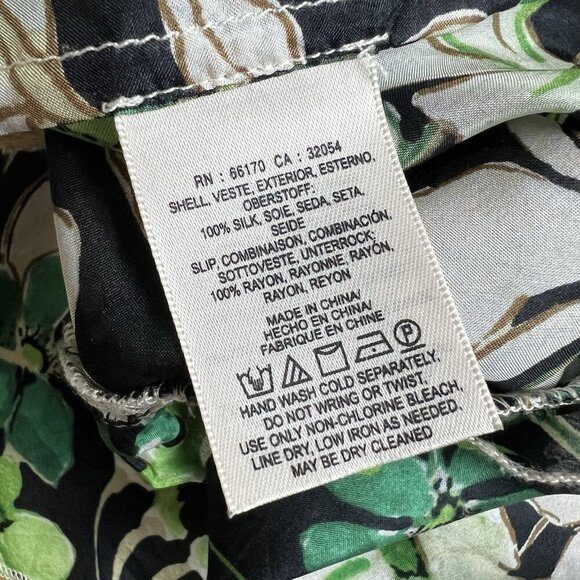 Anthropologie Vanessa Virginia Rainforest 100% Silk Dress Cream Floral Size XSP - Picture 10 of 16